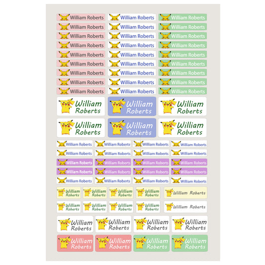 71 piece School name labels, Custom waterproof name sticker