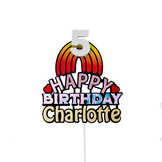 3D Customized rainbow  Birthday topper