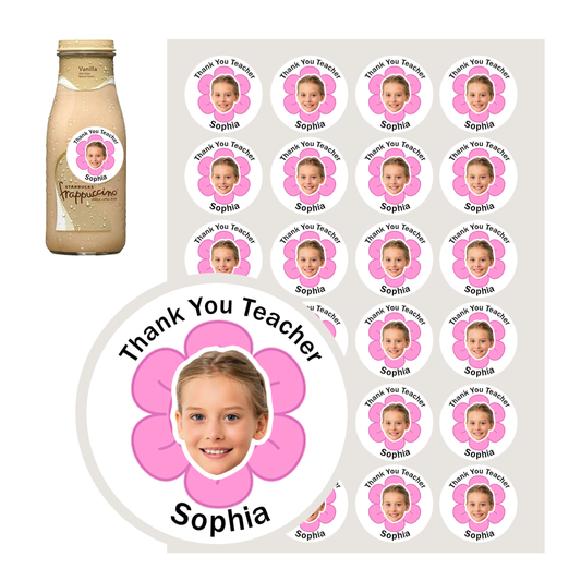 Personalized Thank You Teacher  Stickers with Face Photo 24pcs