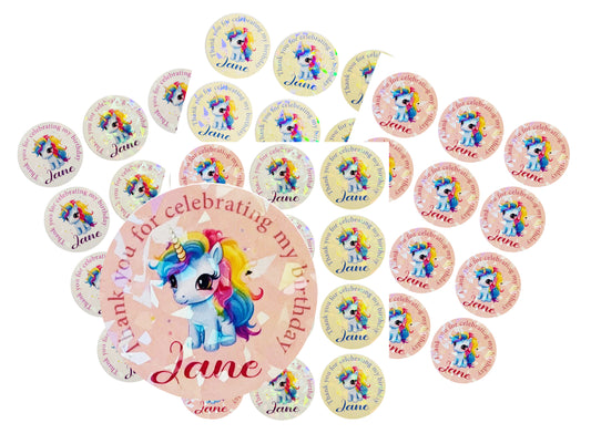 My little pony birthday thank you labels