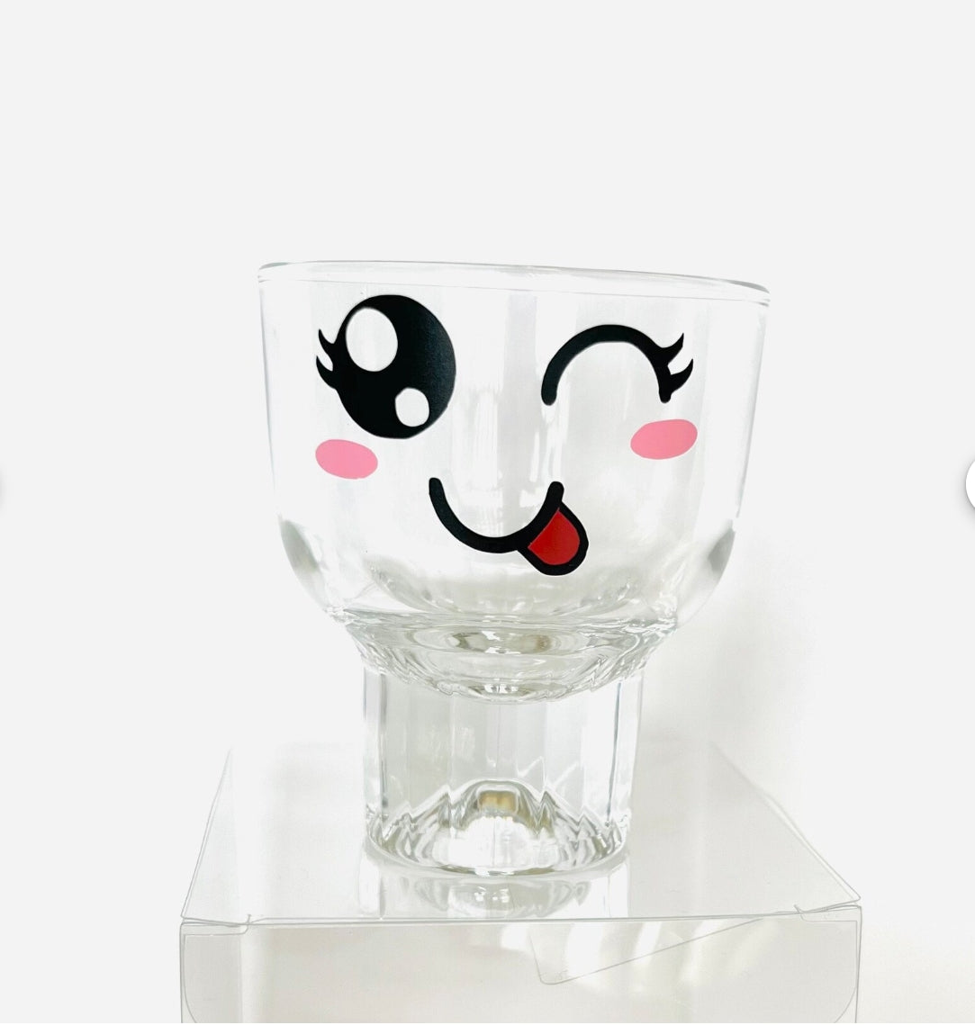 kawaii face drinking glasses