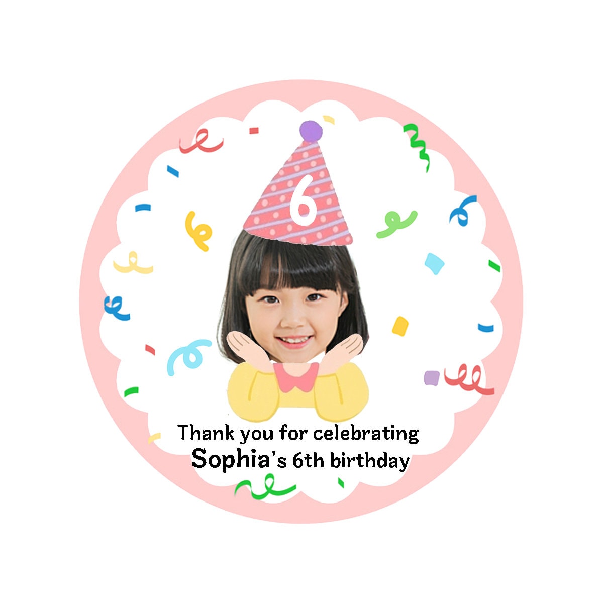 Custom birthday face labels,얼굴생일스티커