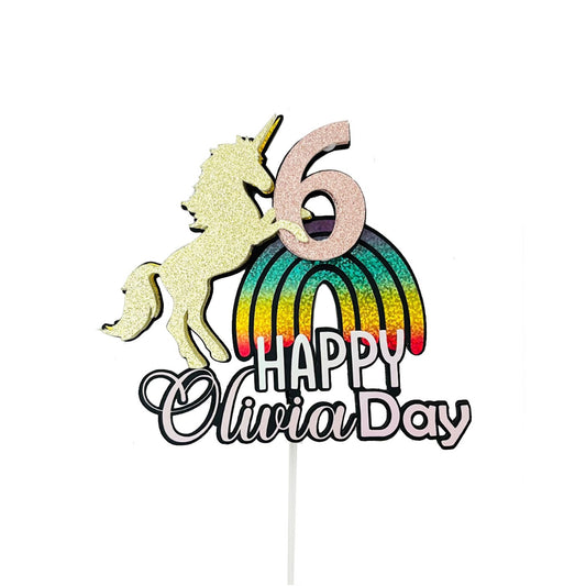 3D Customized unicorn Birthday topper